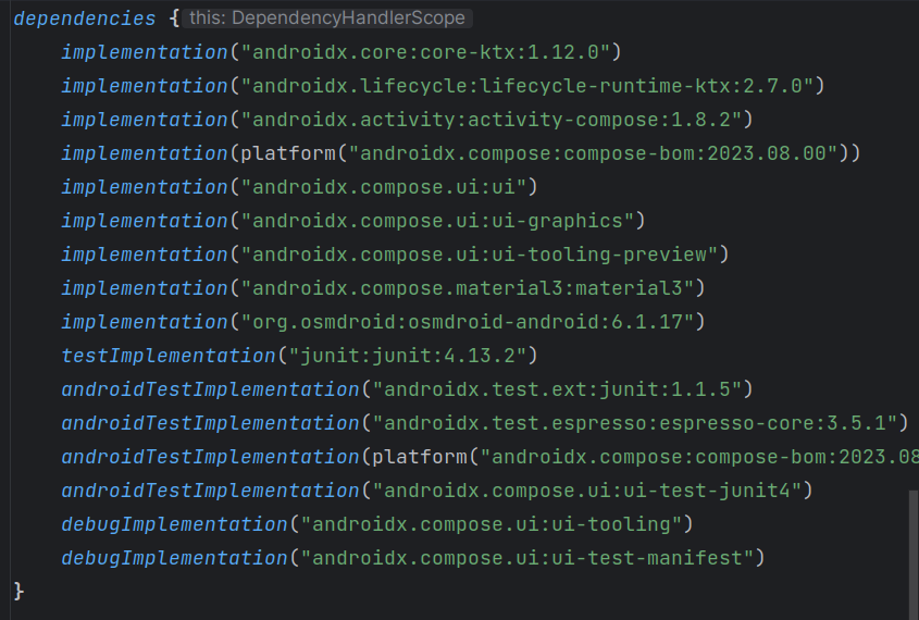 app build.gradle.kts file - dependencies