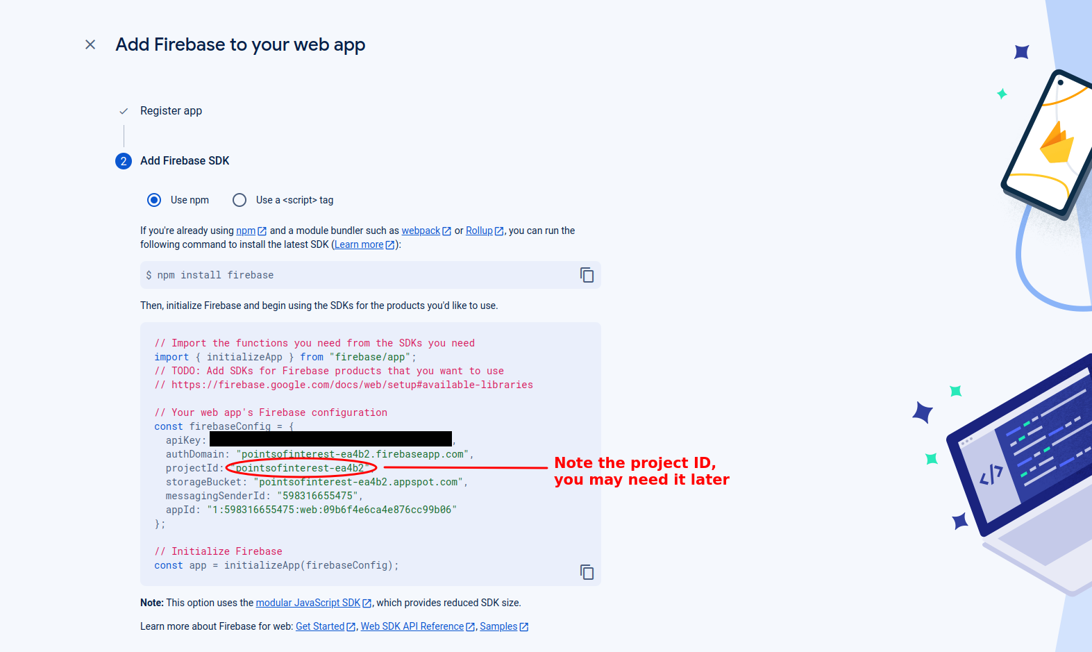 Create a Firebase web app
