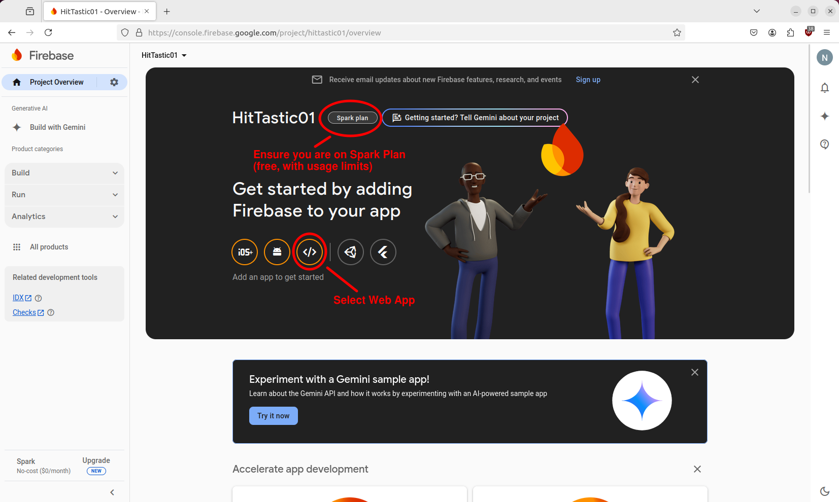 Create a Firebase project and register a web application
