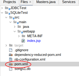 Location of pom.xml in Netbeans project