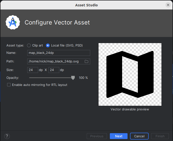 Importing a vector image